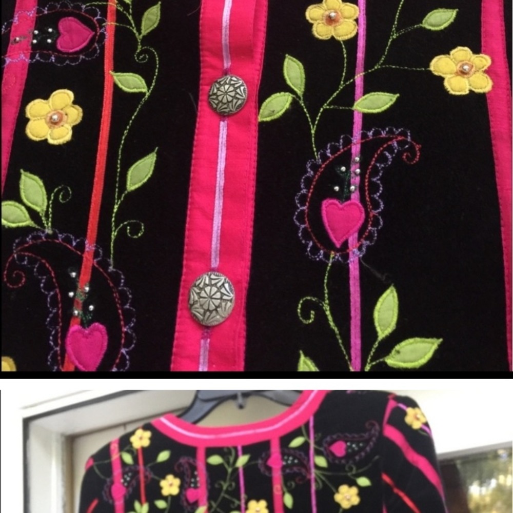 Sandy Starkman  cotton an silk floral jacket - Picture 3 of 4